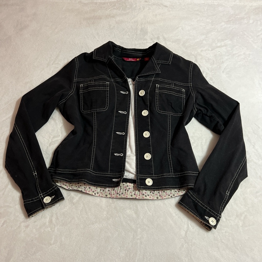 Y2K Contrast Stitching Denim Jacket